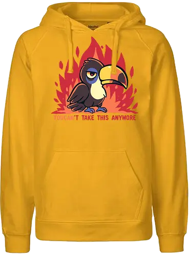 Toucant Take this anymore - Tukan, Tukan-Wortspiel, lustiger Tukan, tropischer Vogel, erschöpfter Tukan, sarkastischer Tukan, Vogel, toucan, im done, mood, funny, banana bird, toucant, toucant do it, fun bird - Fairtrade Hoodie
