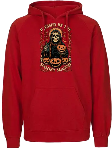 Blessed Spooky Season - Halloween, Skull, Skeleton, Halloween Art, Halloween Humor, Halloween Design, Halloween Aesthetic, Halloween Pumpkin, Creepy, Fright, Creepy, Scary, Bats, Bat, Sacred, Pumpkin, Pumpkin Head, Pumpkin Carving, Vibe, Spooky, Spooky Season, Spooky Skeleton, Candle, Blessed, Bless - Fairtrade Hoodie