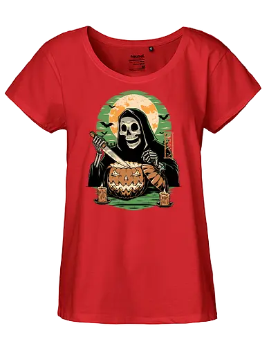 Halloween Pumpkin Carving  - halloween, carving, god, creepy, samhaim, spooky, autumn, skull, skeleton, pumpkin - Fairtrade Girl Shirt