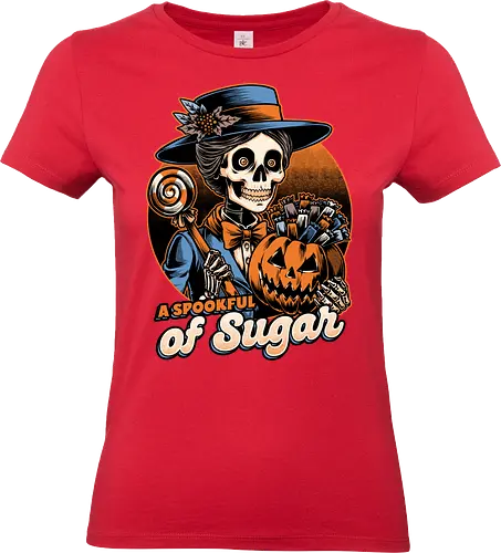 Halloween Spooky Sugar - halloween, holiday, october, spooky, trick or treat, Vintage, Retro Vintage, movie, classic, Scary, creepy, skeleton, skull, spoonful, sugar, musical, candy, pumpkin - Standard T-Shirt (Frauen)
