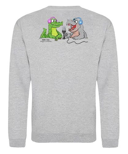 Mummies & Magic - Hippo und Kroko (Rücken) - Nilpferd, Krokodil, Mumie, Ägypten, Podcast, Pyramide - Sweatshirt