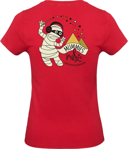 Logo Mummies & Magic (Rücken) - Nilpferd, Krokodil, Podcast, Pyramide, Mumie, Ägypten - Standard T-Shirt (Frauen)