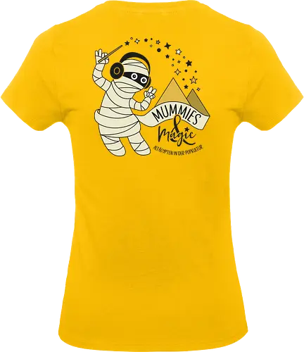 Logo Mummies & Magic (Rücken) - Nilpferd, Krokodil, Podcast, Pyramide, Mumie, Ägypten - Standard T-Shirt (Frauen)