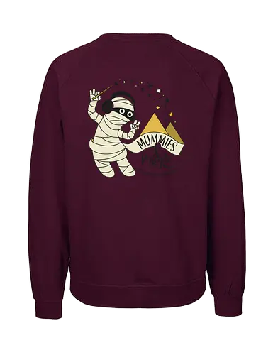 Logo Mummies & Magic (Rücken) - Nilpferd, Krokodil, Podcast, Pyramide, Mumie, Ägypten - Fairtrade Sweatshirt