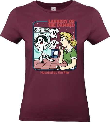 Laundry of the Damned - laundry, clothes, humor, funny, relatable, dirty, haunted, burnout, washing machine, ghost, missing sock, household, relatable, halloween - Standard T-Shirt (Frauen)