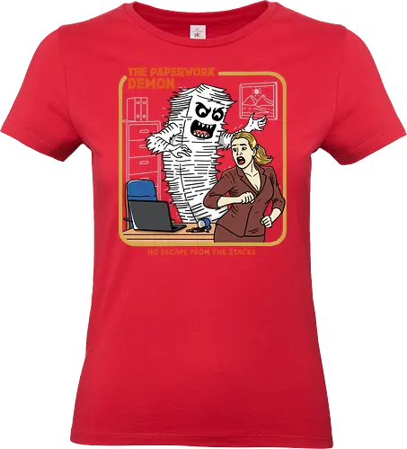 The Paperwork Demon - paperwork, demon, employee, burnout, tired, working, work life balance, sarcasm, office humor, office life, relatable, horror, salary - Standard T-Shirt (Frauen)