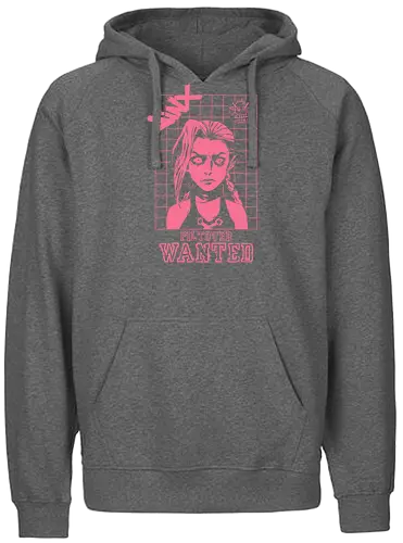 Jinxed Wanted - battle royale, league legends, jinxed, wanted, arcane, gaming, tv show, trending, bestselling, anime, movie, game, abstract, console, fortnite - Fairtrade Hoodie