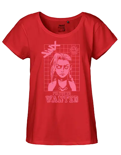 Jinxed Wanted - battle royale, league legends, jinxed, wanted, arcane, gaming, tv show, trending, bestselling, anime, movie, game, abstract, console, fortnite - Fairtrade Girl Shirt