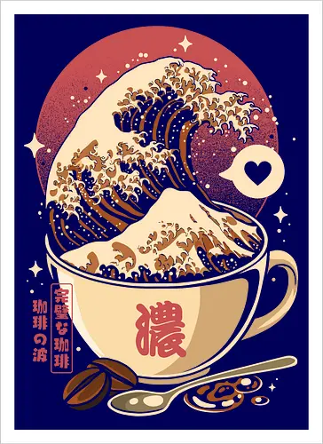 The Great Wave of Cappuccino Sunset