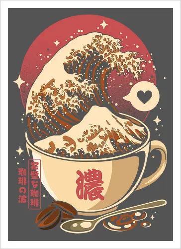 The Great Wave of Cappuccino Sunset