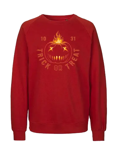 Pumpkin in Fire - funny cat, horror, halloween, trick or treat, pumpkin, cat humor, bad cat, I choose violence, scary, goth, creepy, slasher, spooky, spoopy, movie humor, cute cat, cat joke, internet meme, hilarious, funny meme, cat meme, pumpkin spice, don't boo - Fairtrade Sweatshirt