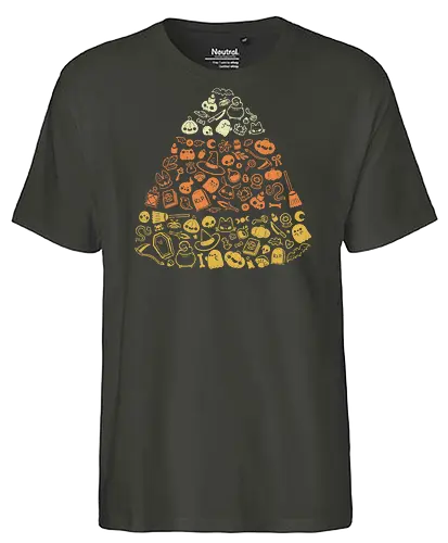 Cute Halloween Candy Corn - candy corn, halloween, spooky cute, creepy cute, stuff, things, collection, elements, love, heart, dark, goth, witch, occult, xmorfina - Fairtrade T-Shirt