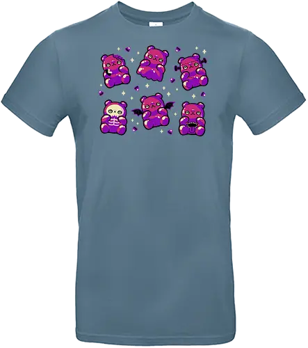 Halloween Gummy Bears - ghost, gummy bear, halloween, gum candies, candy, jelly baby, spooky cute, creepy cute, goth, horror, monster, haribo, skeleton, trick or treat, xmorfina - Standard T-Shirt