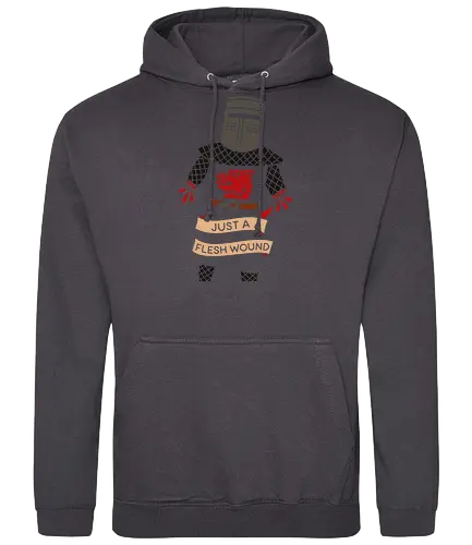 Just a Flesh Wound Black Knight - monty python, holy grail, black knight, just a flesh wound, comedy, cult classic, movie, medieval, knight, funny, fan art, british humor, parody, movie quote, graphic tee - Standard Hoodie