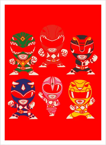 Mighty Morphin Chibi Rangers