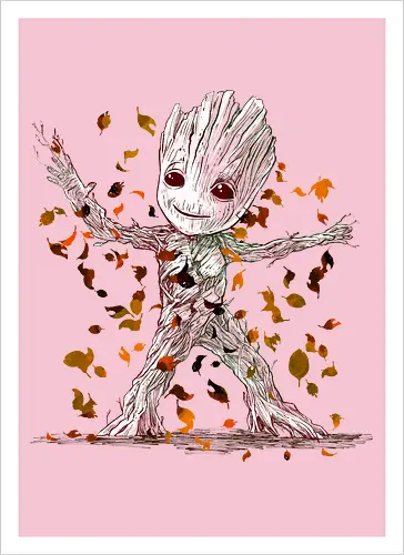 I am fall - kawaii, fall season, cute - Kunstdruck