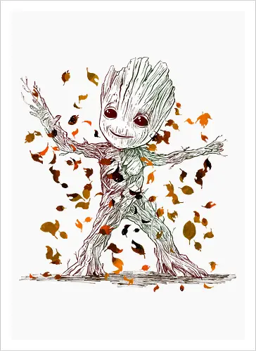 I am fall - kawaii, fall season, cute - Kunstdruck