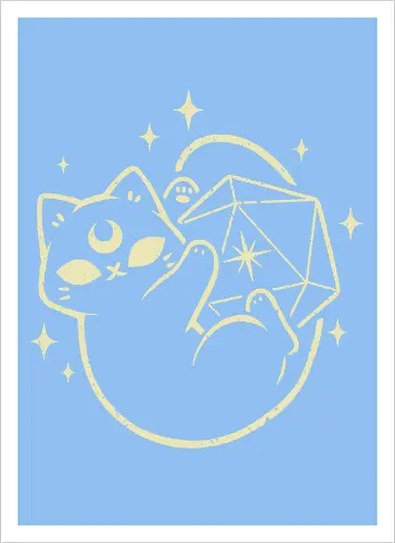 Cute Magical Black Cat D20