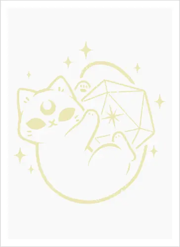 Cute Magical Black Cat D20