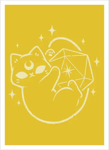 Cute Magical Black Cat D20