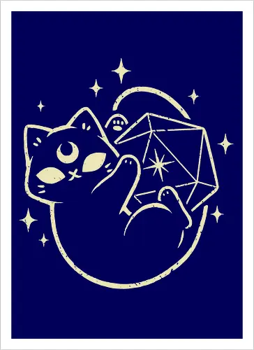 Cute Magical Black Cat D20