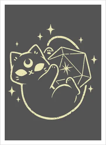 Cute Magical Black Cat D20