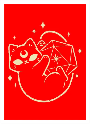 Cute Magical Black Cat D20