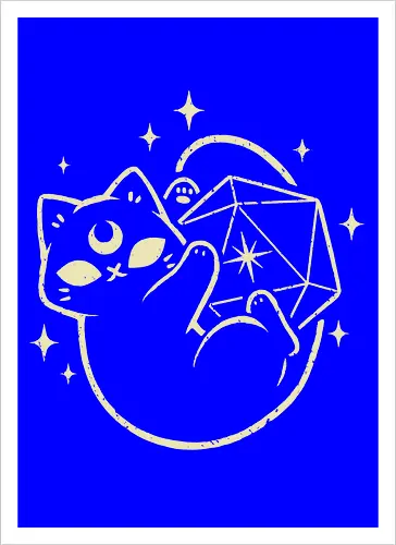 Cute Magical Black Cat D20