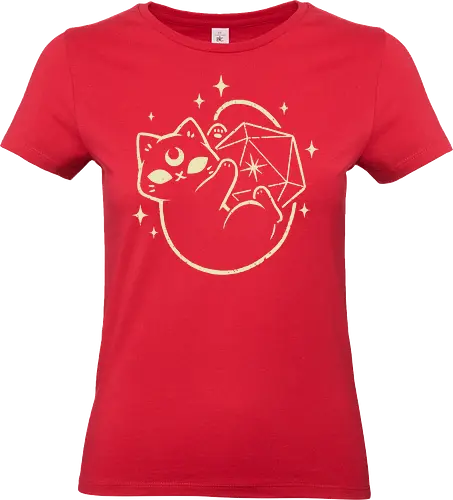 Cute Magical Black Cat D20 - black cat, d20, dice, pet, occult, witch, dark, goth, moon, xmorfina, familiar, spooky cute, creepy cute, Pen and Paper, Pen and paper - Standard T-Shirt (Frauen)