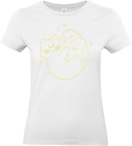 Cute Magical Black Cat D20 - black cat, d20, dice, pet, occult, witch, dark, goth, moon, xmorfina, familiar, spooky cute, creepy cute, Pen and Paper, Pen and paper - Standard T-Shirt (Frauen)