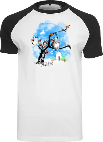 Japan pop overload - japan, anime, pop culture, movies, fantasy, sumi e, watercolor - Raglan T-Shirt