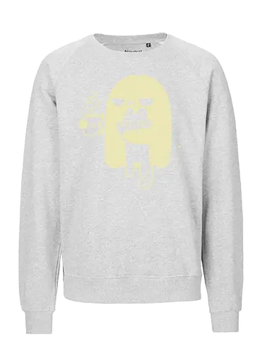 Cute Ghost Holding Cat - morning, monday, ghost, black cat, holding cat, grumpy, coffee, funny, sarcastic, mug, meh, spooky cute, creepy cute, hate, xmorfina - Fairtrade Sweatshirt