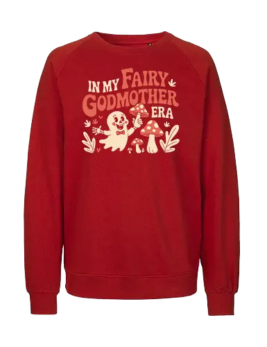 In My Fairy Godmother Era  - fairy godmother art, spooky mushroom design, magical ghost print, fantasy lover design, halloween ghost art, whimsical mushroom graphic, cute ghost illustration, unique fairy design, gift for fantasy fans, playful spooky print - Fairtrade Sweatshirt