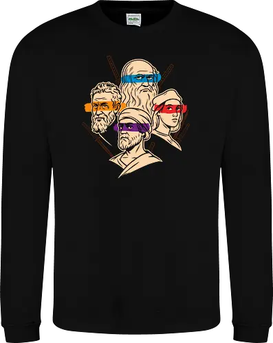 Renaissance Mutant Ninja Thinkers - Teenage Mutant Ninja Turtles, TMNT, Renaissance, artists, philosophers, Leonardo da Vinci, Michelangelo, Donatello, Raphael, parody, mashup, intellectual humor, art history, pop culture, graphic tee, unique design, geek shirt, smart casual, fan art, funny shirt, clever design, academic fashion - Sweatshirt