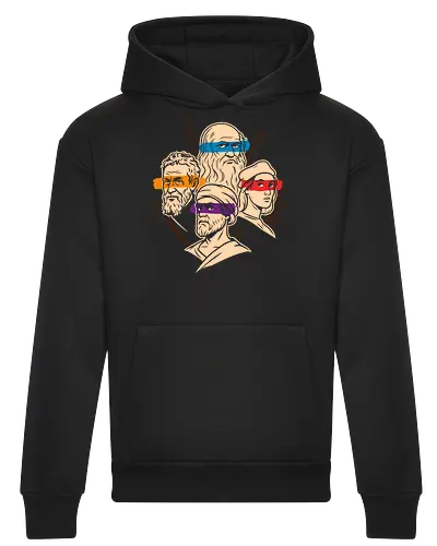 Renaissance Mutant Ninja Thinkers - Teenage Mutant Ninja Turtles, TMNT, Renaissance, artists, philosophers, Leonardo da Vinci, Michelangelo, Donatello, Raphael, parody, mashup, intellectual humor, art history, pop culture, graphic tee, unique design, geek shirt, smart casual, fan art, funny shirt, clever design, academic fashion - Heavyweight Hoodie