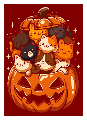 Pumpkin Cute Cats