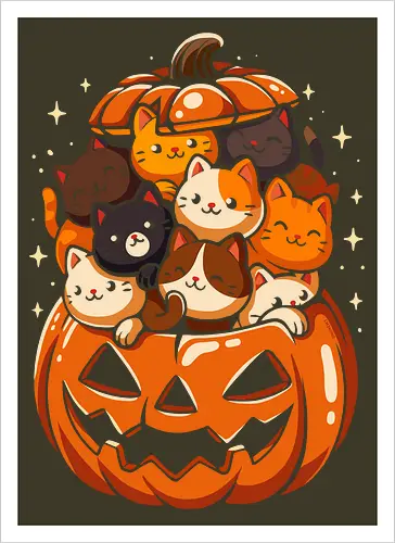 Pumpkin Cute Cats