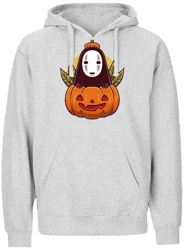 Dark Spirit Halloween - famous anime, spirited away, no face, faceless, animation, movie, anime, manga, halloween, cute, cute creepy, spooky, autumn, pumpkin, hayao miyazaki, happy halloween, trick or treat - Fairtrade Hoodie