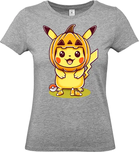 Electric-type Halloween - Pocket, candy corn, electric type, Mouse, pocket monster, trick or treat, autumn, pumpkin, childhood, nostalgia, cute, creepy cute, spooky, halloween, happy halloween, video games, game, video game, gaming, gamer, retrogaming, retro gaming, 90s, 1990s - Standard T-Shirt (Frauen)
