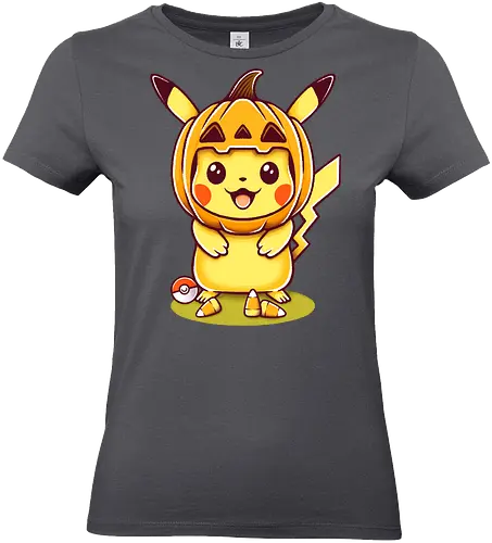 Electric-type Halloween - Pocket, candy corn, electric type, Mouse, pocket monster, trick or treat, autumn, pumpkin, childhood, nostalgia, cute, creepy cute, spooky, halloween, happy halloween, video games, game, video game, gaming, gamer, retrogaming, retro gaming, 90s, 1990s - Standard T-Shirt (Frauen)