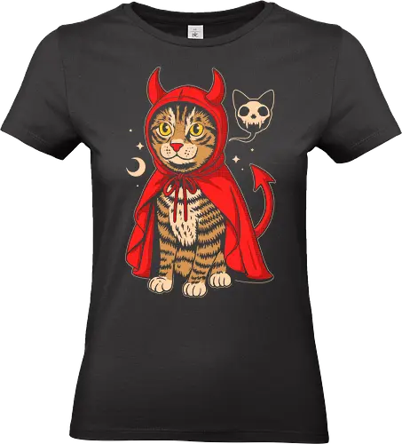 Hell’s Purrince - halloween, cat, devil, spooky, funny, creepy, adorable, parody, quirky, scary, humor, cartoon, dark, cute, unique, witchy, season, occult, night, autumn - Standard T-Shirt (Frauen)