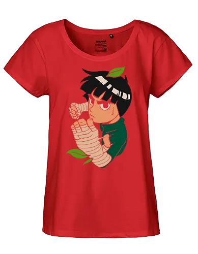 Rock Lee's Guts and Glory - rock lee, Shinobi, anime, manga, ninja, martial arts, fighting, shonen, fan art, pop culture, japan, japanese, konoha, graphic tee, might guy, perseverance, green beast, leaf village, taijutsu - Fairtrade Girl Shirt