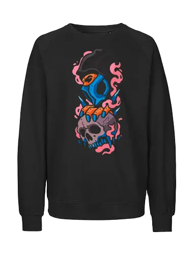 Sub-Zero's Trophy Kill - sub-zero, Kombat, video game, fighting game, retro, arcade, classic, skull, ice, ninja, fan art, graphic tee, pop culture, gamer, geek, finish him, fatality, retro gaming - Fairtrade Sweatshirt