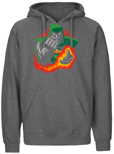Doctor Doom's Fiery Fury - comics, villain, superhero, fantastic four, avengers, doom, comic book, fan art, graphic tee, pop culture, geek, geeky, doctor doom, Comic, dr doom - Fairtrade Hoodie
