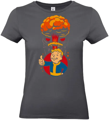 Vault's Atomic Approval - retro, bethesda, fallout, Vault, video game, gaming, post-apocalyptic, atomic, nuclear, wasteland, retro-futurism, fan art, pop culture, geek, geeky, graphic tee, thumbs up, explosion - Standard T-Shirt (Frauen)