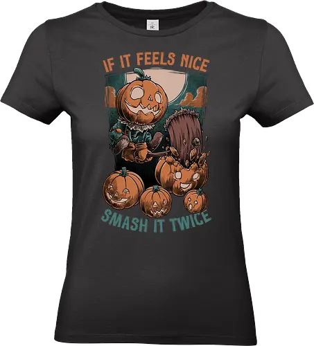 Pumpkin Smash Halloween - halloween, holiday, Trick Or Treat, creepy, spooky, scary, pumpkin, october, fall, autumn, smash, fun, funny, jack-o-lantern - Standard T-Shirt (Frauen)