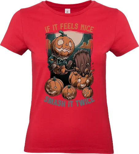 Pumpkin Smash Halloween - halloween, holiday, Trick Or Treat, creepy, spooky, scary, pumpkin, october, fall, autumn, smash, fun, funny, jack-o-lantern - Standard T-Shirt (Frauen)