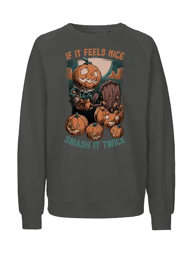Pumpkin Smash Halloween - halloween, holiday, Trick Or Treat, creepy, spooky, scary, pumpkin, october, fall, autumn, smash, fun, funny, jack-o-lantern - Fairtrade Sweatshirt