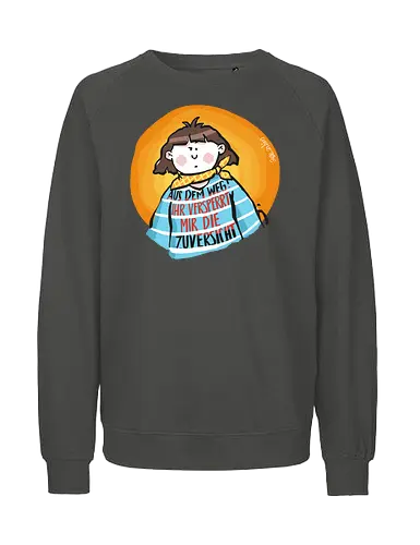 Aus dem Weg! - Ringelpulli, SprücheShirt, Cartoon Illustration, Statement, Zuversicht, Handgezeichnet, Humor, Selbstironie, Streifenpulli, Spruchshirt, deutsch, Ringelpullisprüche, Ringeldinger, streifenweise, Spruch, Weisheit, Motivation - Fairtrade Sweatshirt