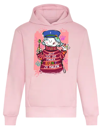 Zeit sich die Finger bunt zu malen - Selbstironie, Streifenpulli, Spruchshirt, deutsch, Ringelpullisprüche, Ringeldinger, streifenweise, Spruch, Weisheit, Motivation, Ringelpulli, SprücheShirt, Cartoon Illustration, malen, kreativ, bunt, farbe, Statement, Handgezeichnet, Humor - Heavyweight Hoodie